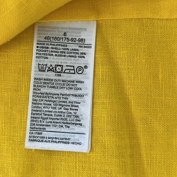 Banana Republic Linen Yellow Double-Breasted Women's Blazer - Picture 6 of 9